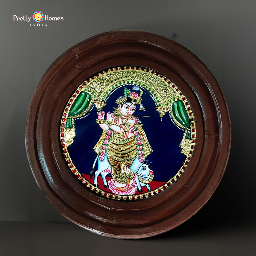 Lord Vishnu Dasavatar Tanjore Painting with 22-Carat Gold Foil