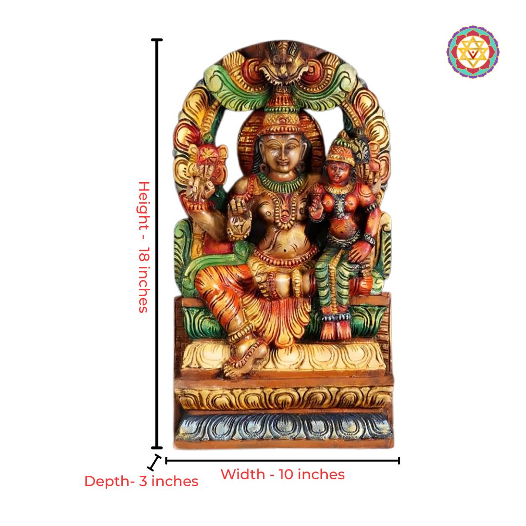 wooden statue decor lakshmi narayan for home temple display