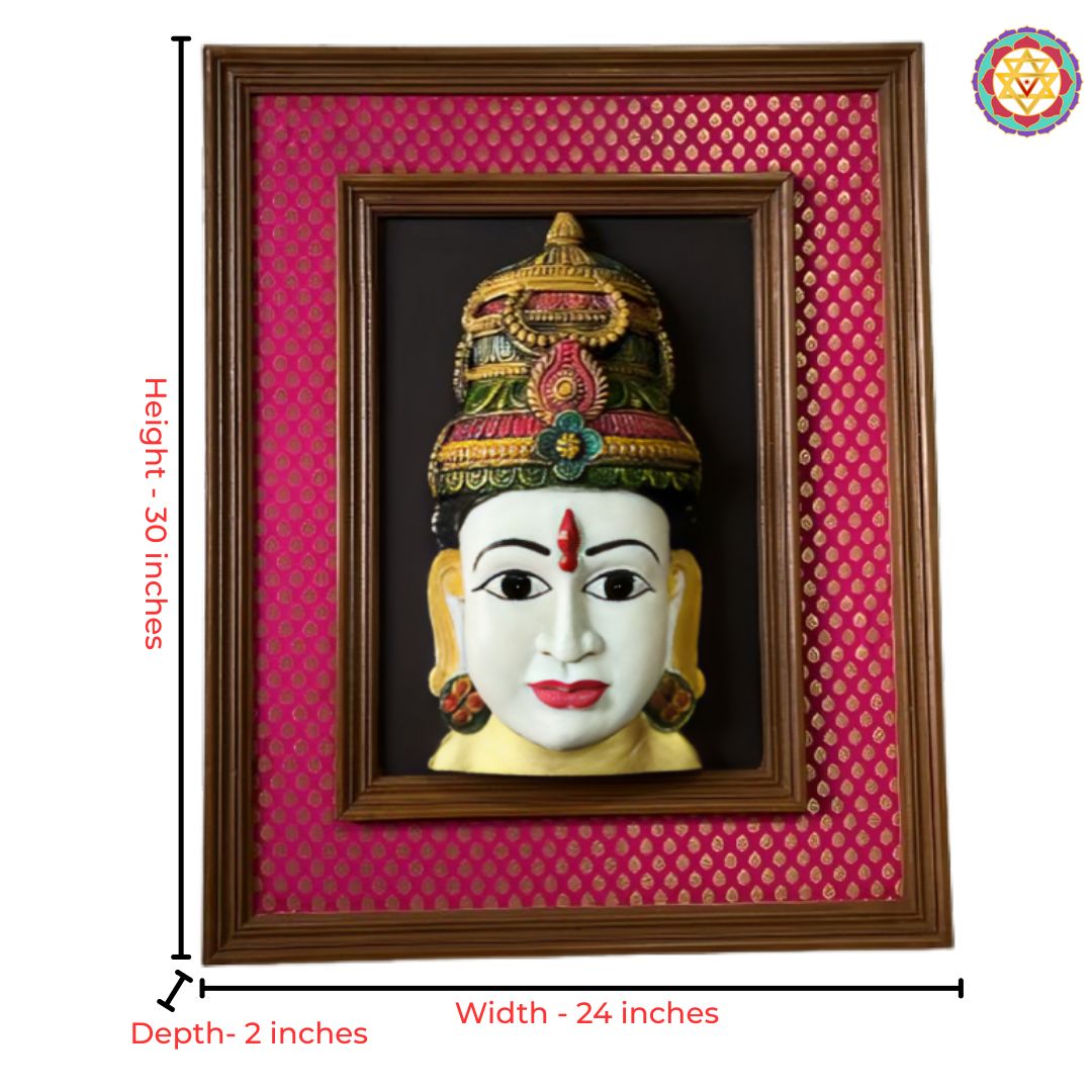 indian lakshmi wall decor handcrafted wooden face artwork