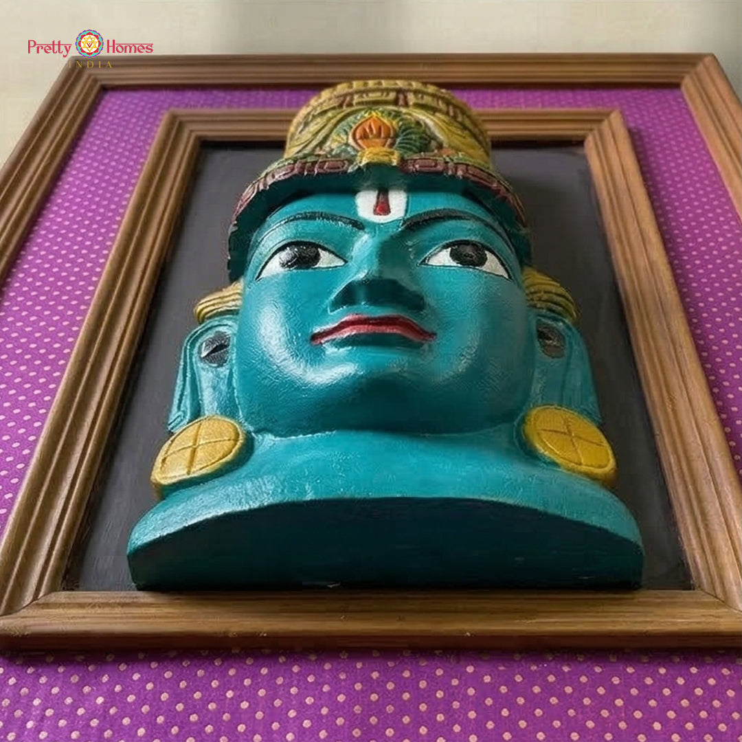 hand carved lakshmi wall hanging wooden frame art