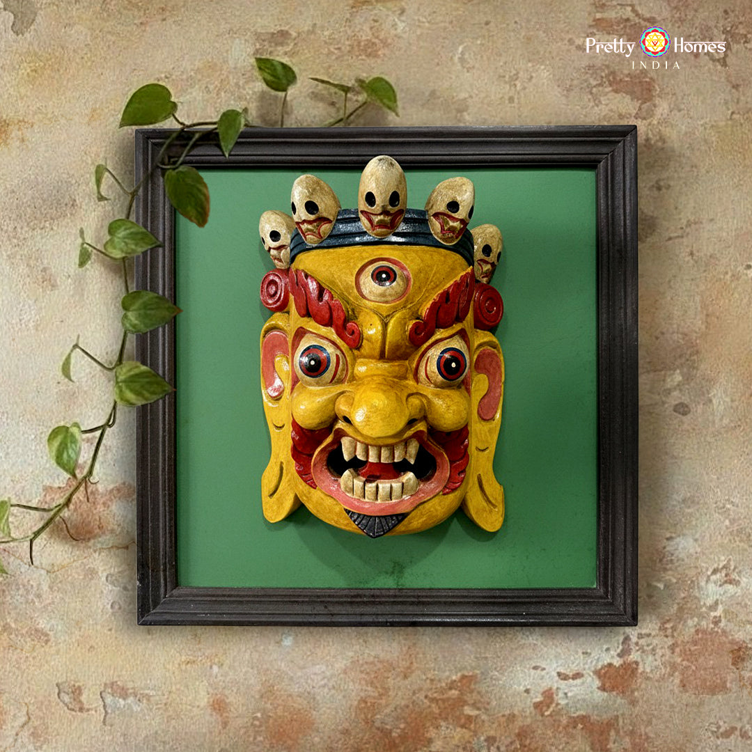 bhairava wall décor large framed sacred mask