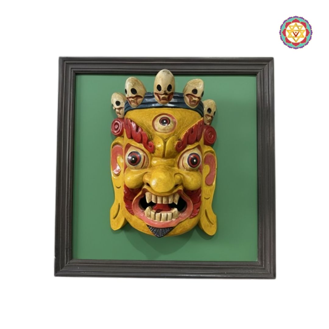 sacred bhairava wall mask wooden large carving