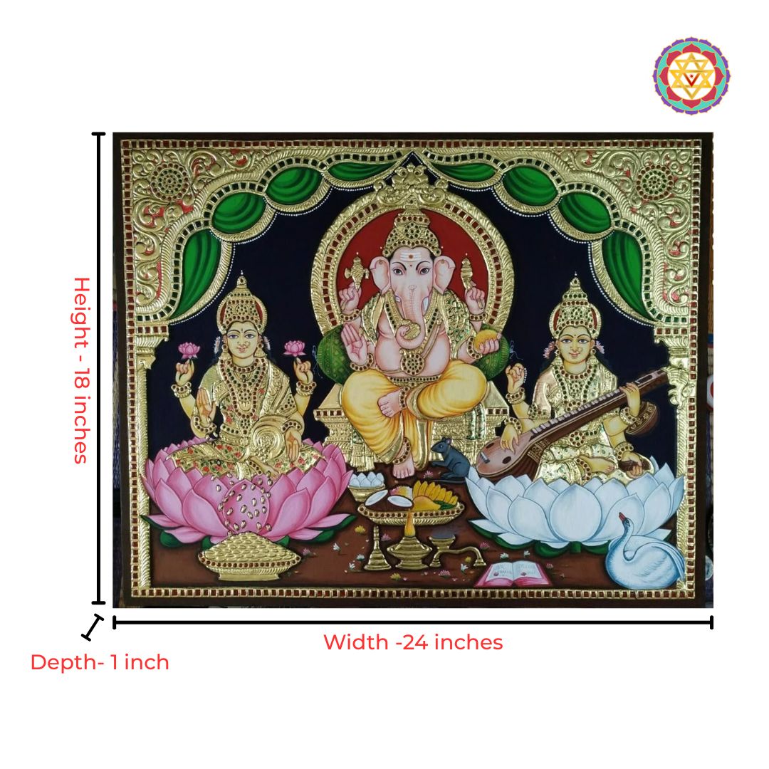 ganesha lakshmi saraswati god murti traditional art