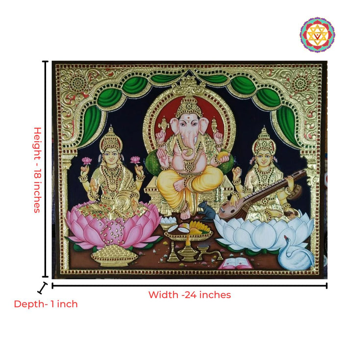 ganesha lakshmi saraswati god murti traditional art