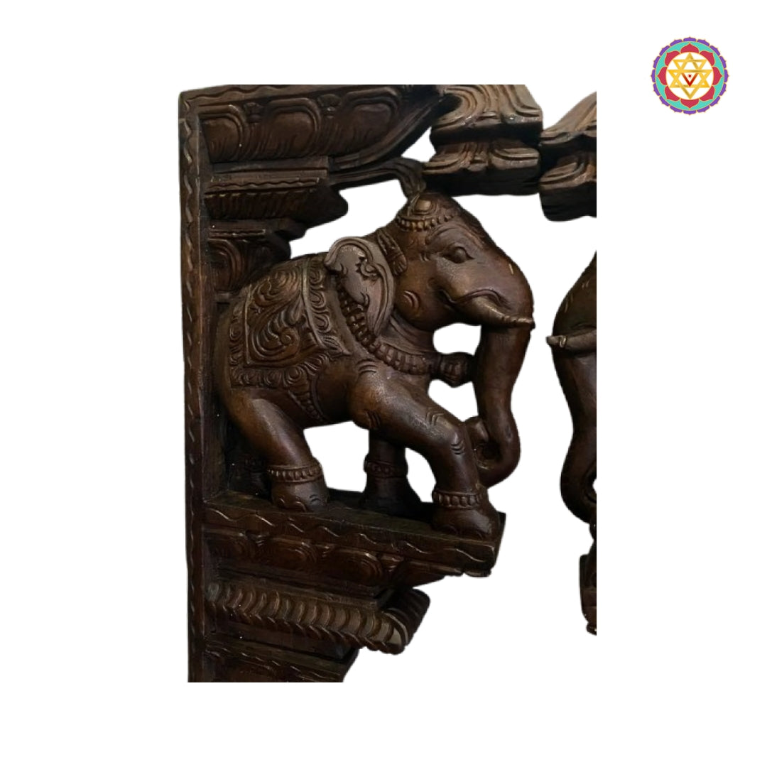 Vagai wood elephant antique wall decor shelf bracket