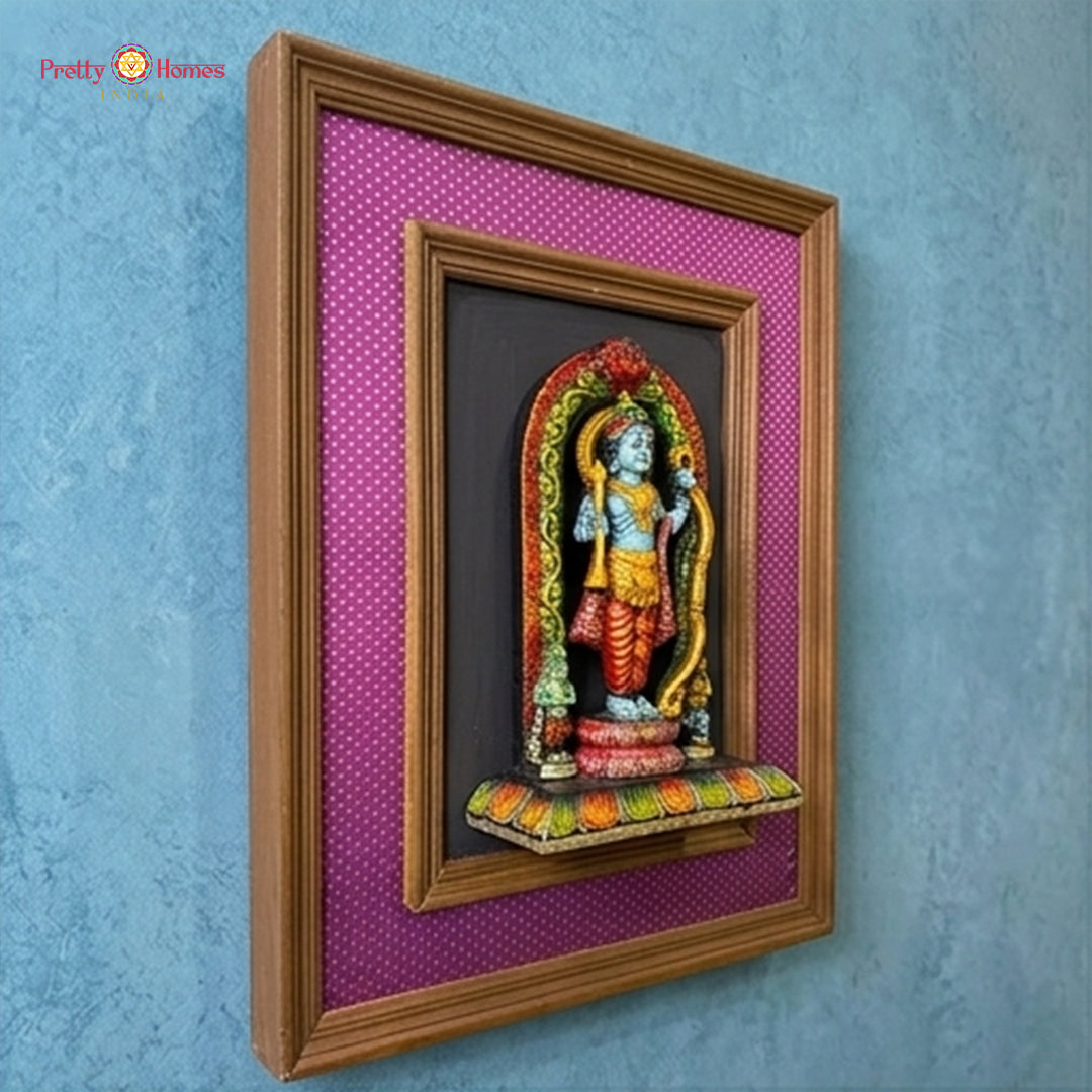 traditional indian wood carved wall decor lord ram