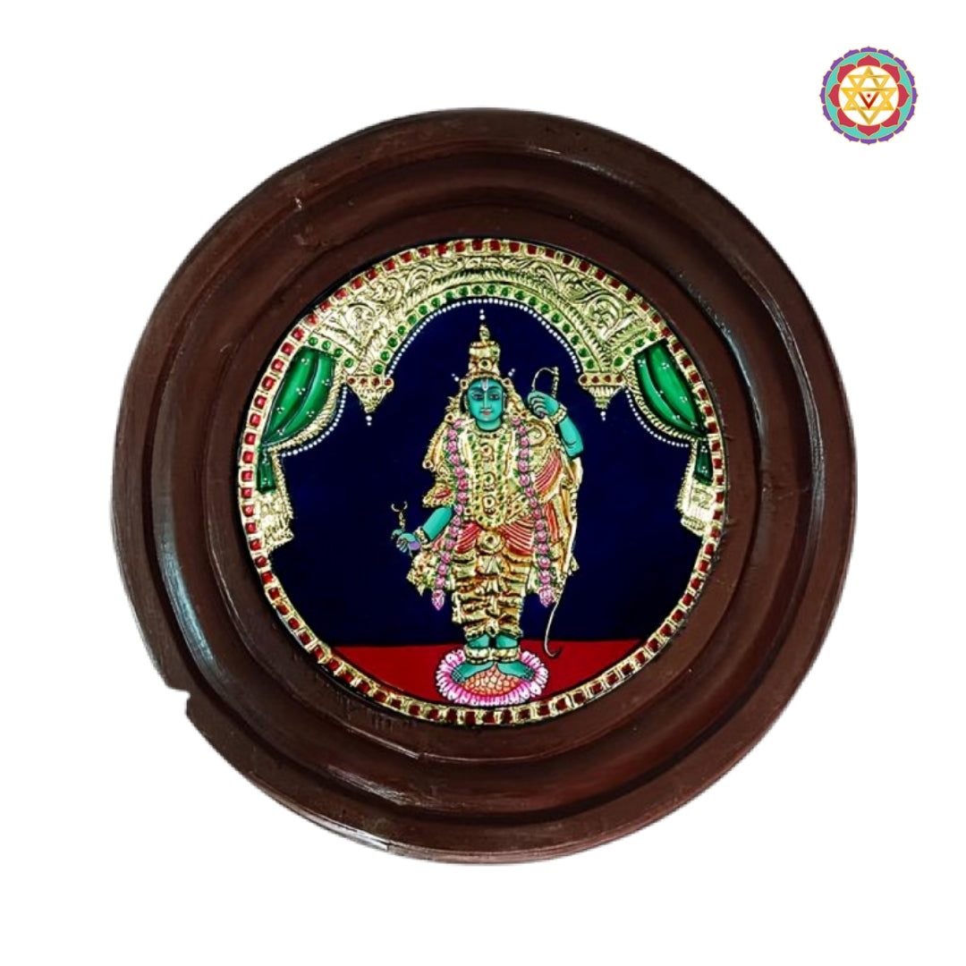 Hand-Painted Vintage Tanjore Painting Lord Vishnu Dasavatar