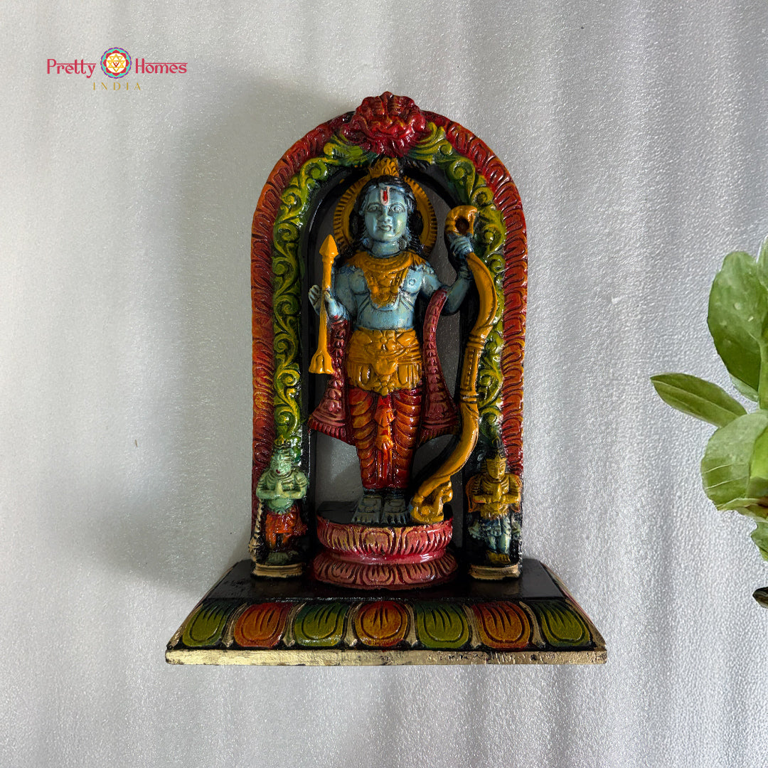 hand carved wooden ayodhya ram god statue
