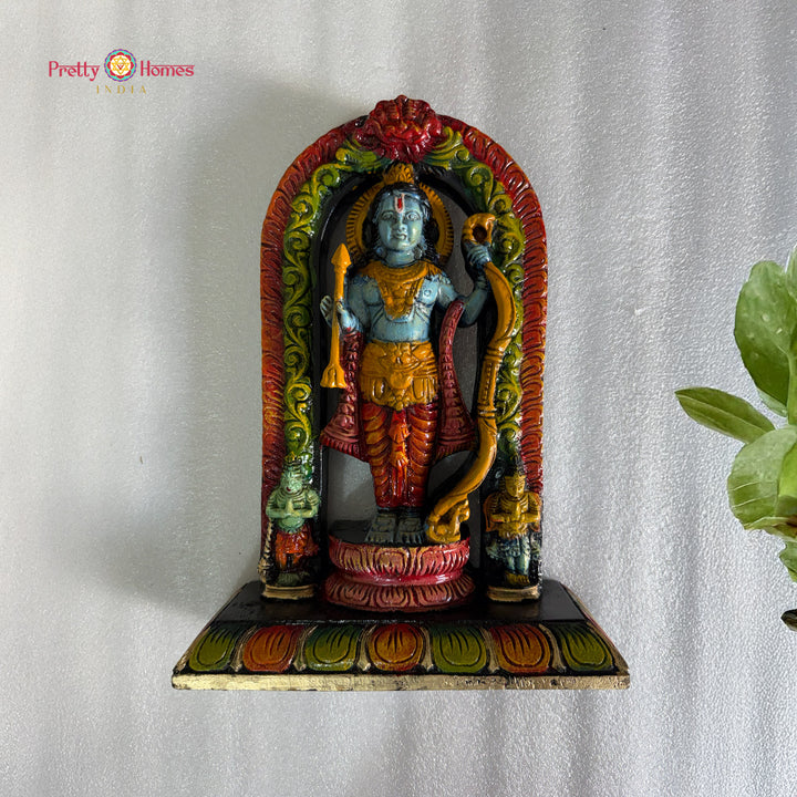 hand carved wooden ayodhya ram god statue
