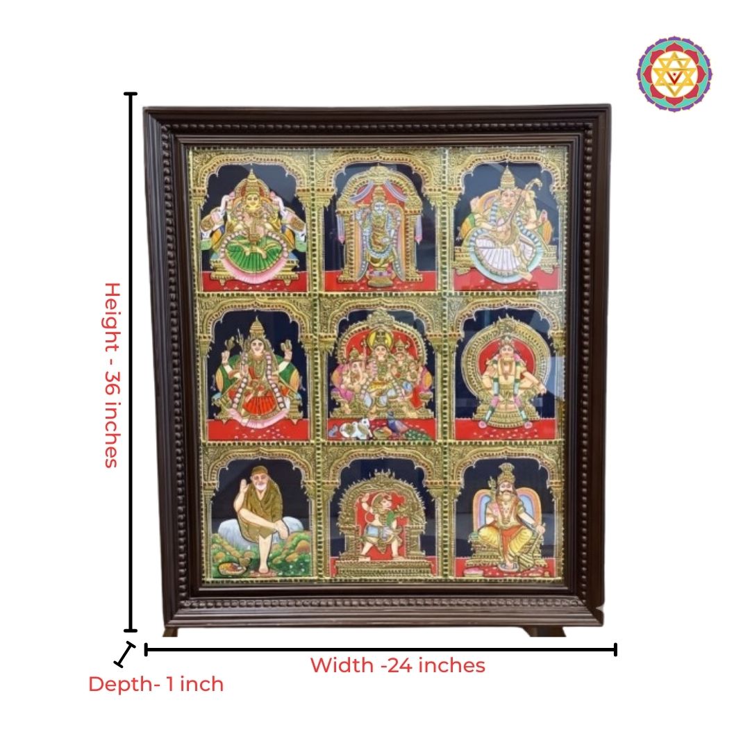 south indian god idol gold tanjore artwork