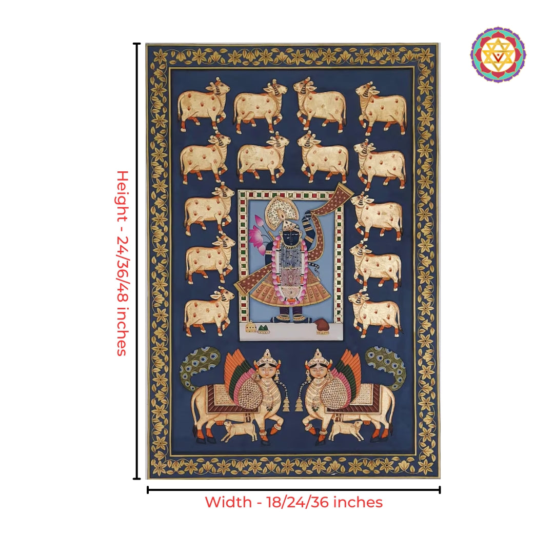 Handpainted Shrinathji Wall Decor for Pooja Room
