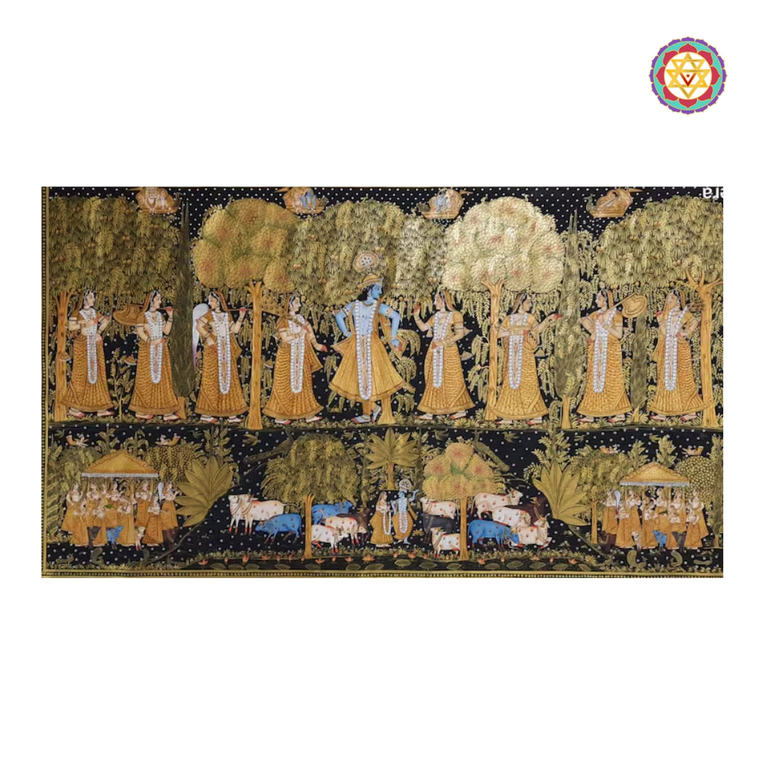 Traditional Nathdwara Pichwai Painting Cotton Cloth
