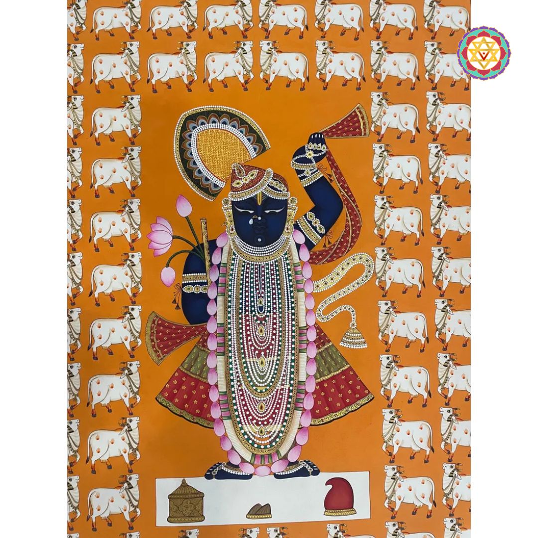 pichwai art shrinathji cows indian home decor