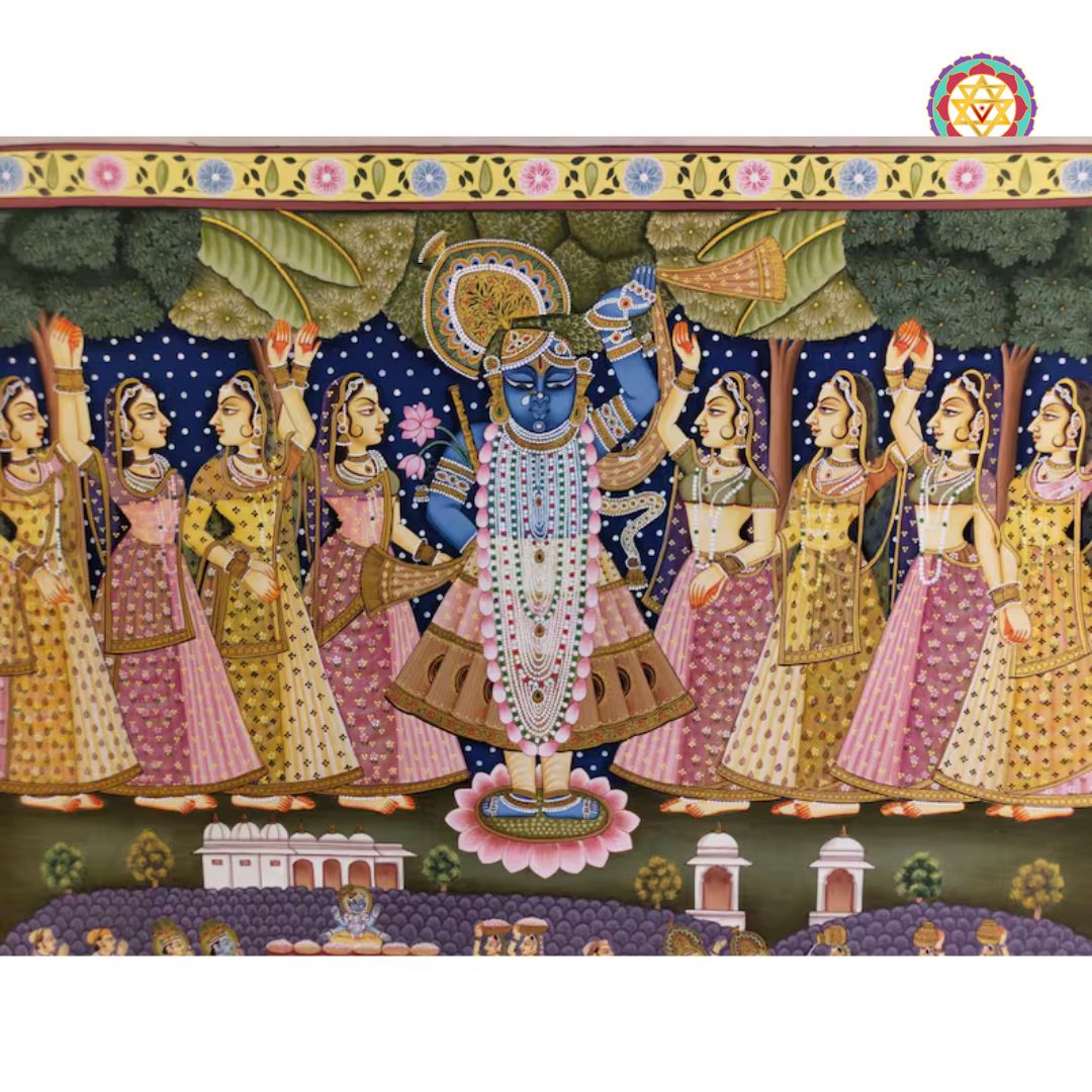 pichwai art shrinathji gopikas indian home decor