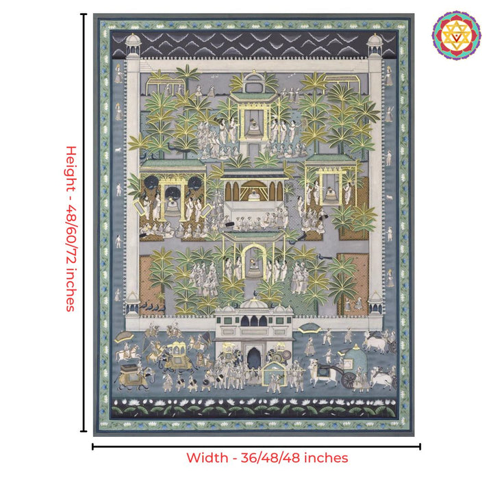 Pichwai art of Shrinathji on cotton cloth with organic paints.