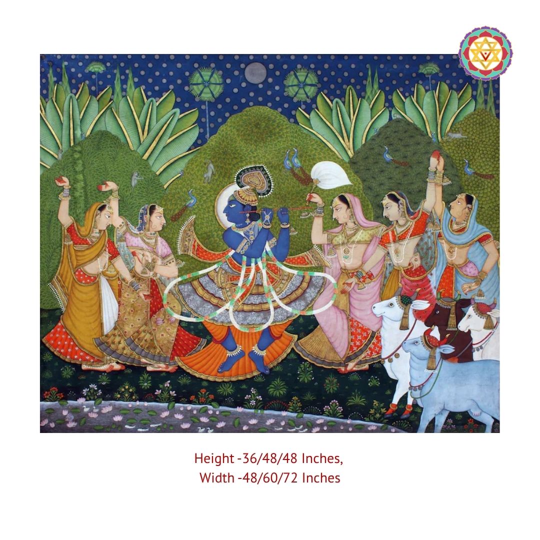 pichwai painting modern krishna gopikas wall art