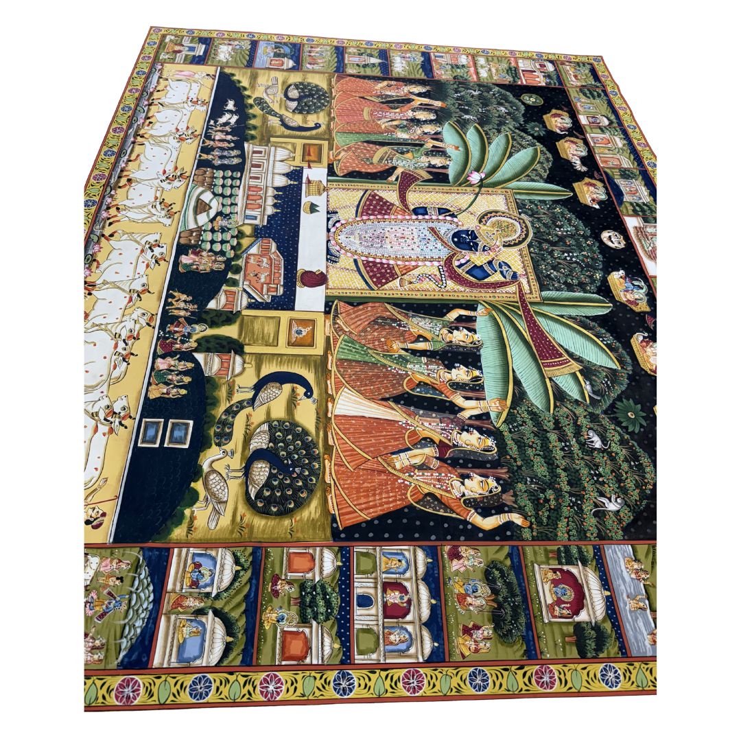traditional pichwai art sharad purnima theme