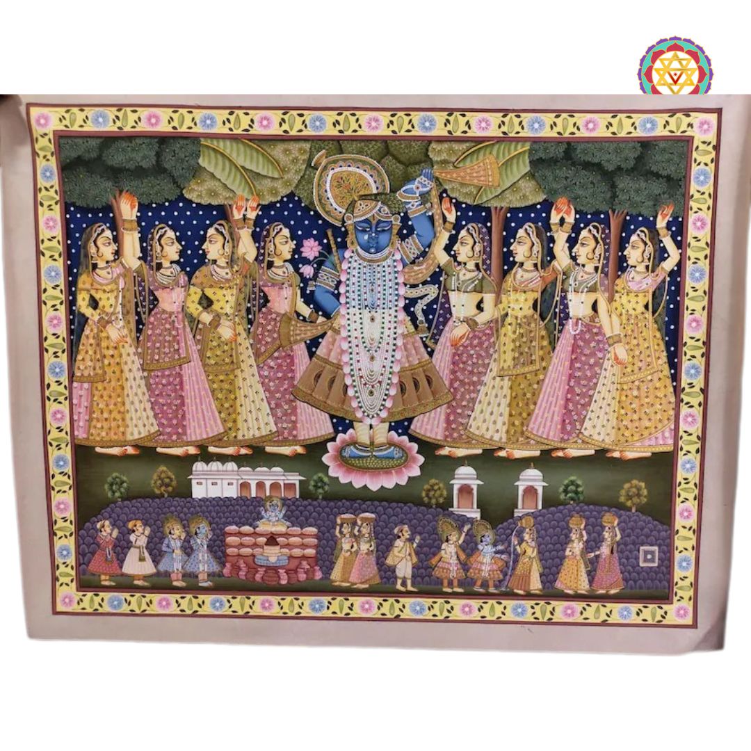 pichwai painting shrinathji gopikas wall decor