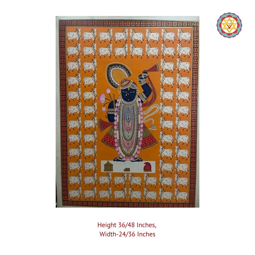 pichwai painting shrinathji cows wall decor