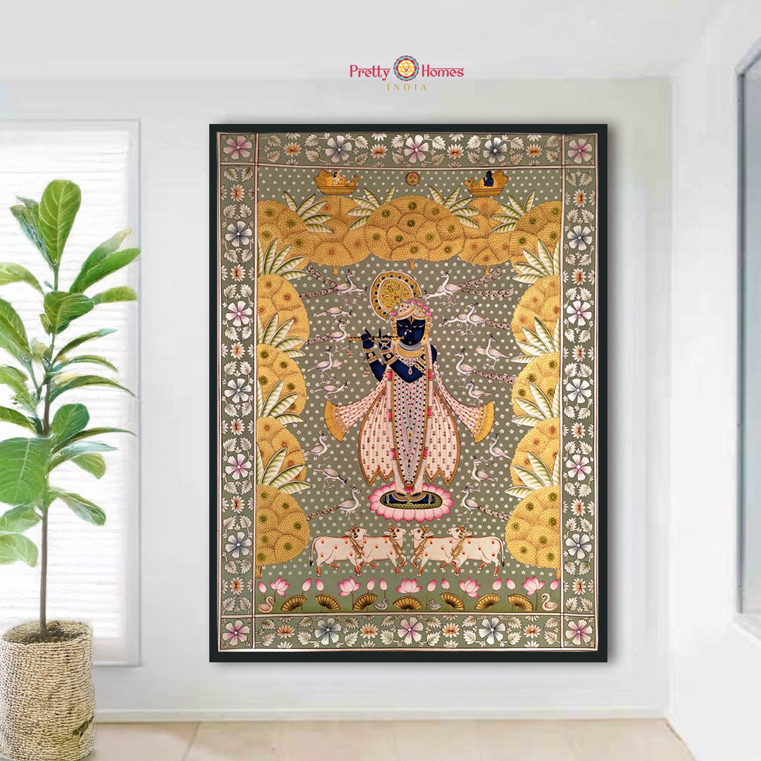 hand painted pichwai painting shrinathji darshan