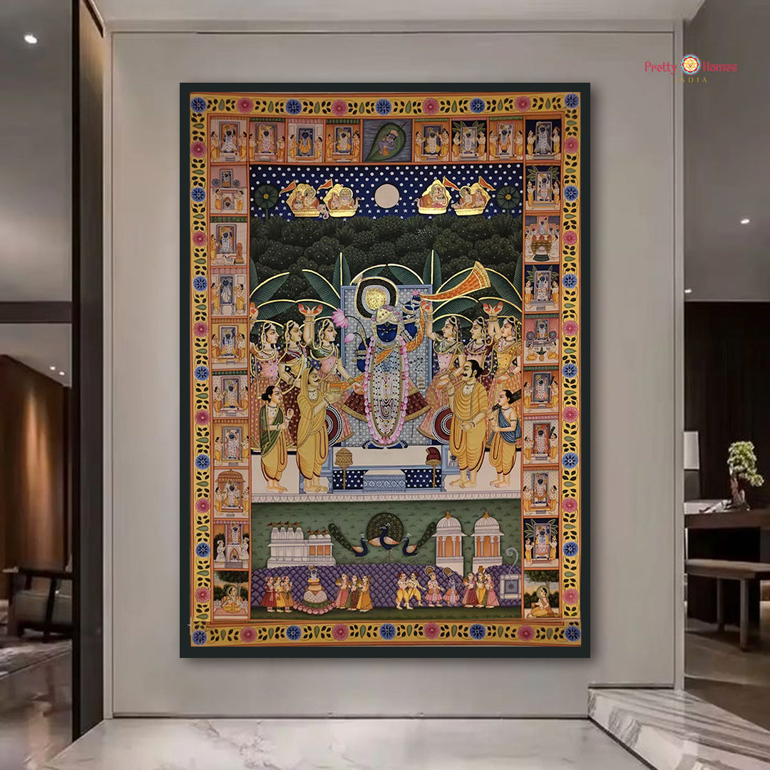 hand painted pichwai painting shrinathji rajbhog