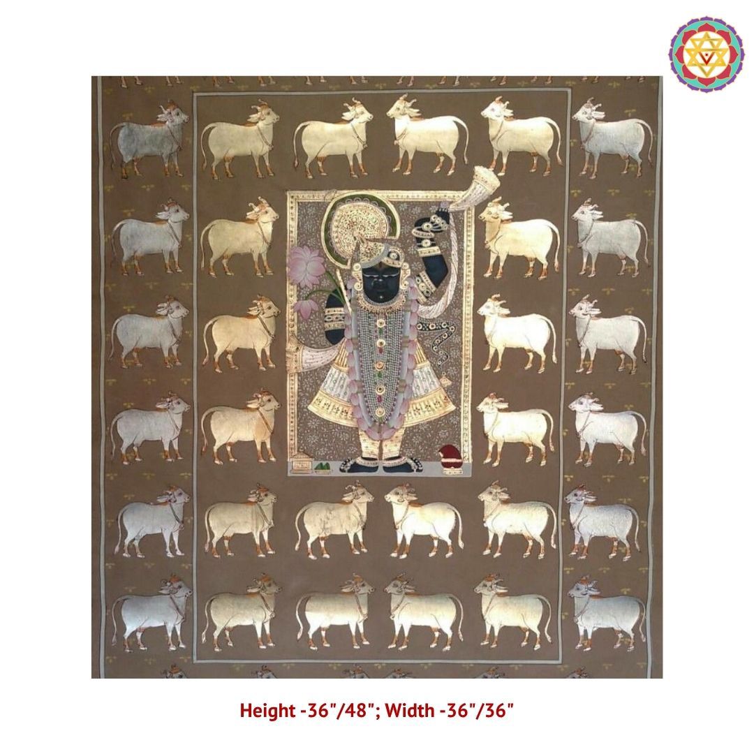 pichwai art shrinathji cows indian home decor