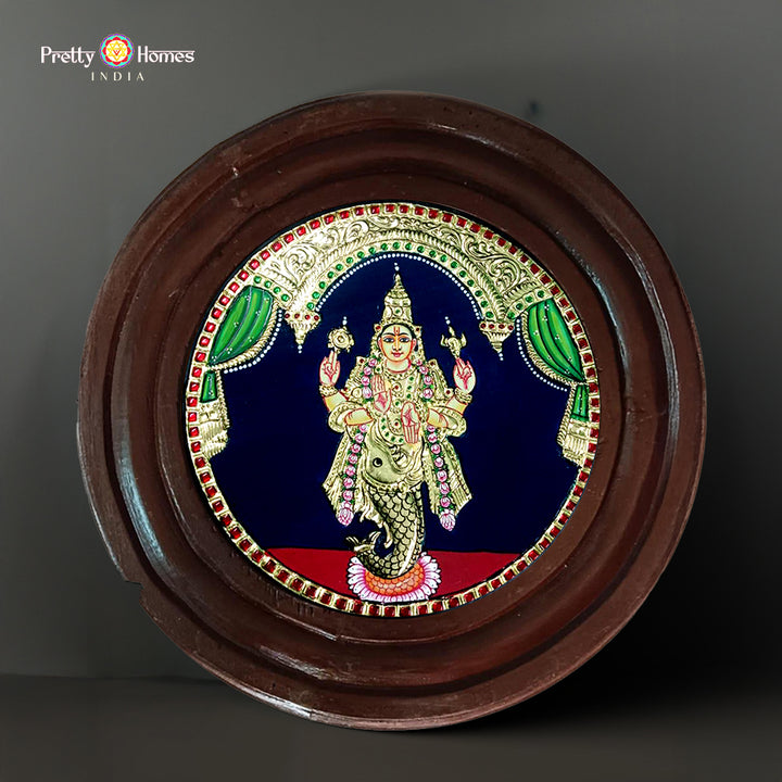 Handcrafted Tanjore Painting Lord Vishnu Dasavatar Gold Foil