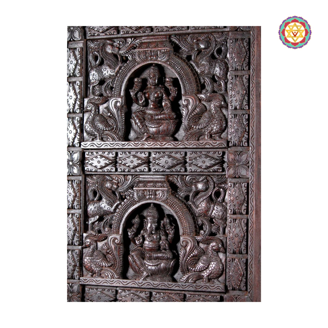 Auspicious Vertical Wooden Panels for Traditional Interiors