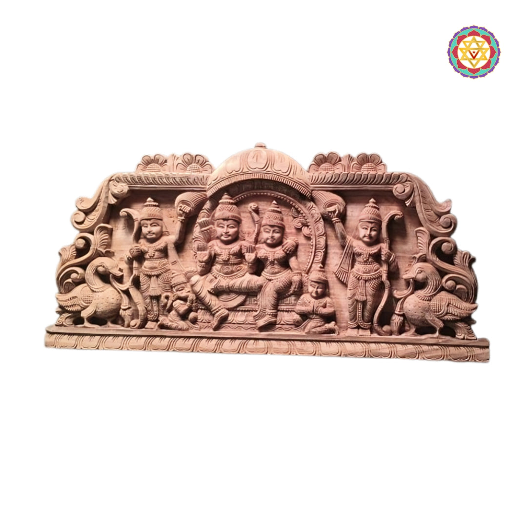 traditional ram darbar pooja room wall decor