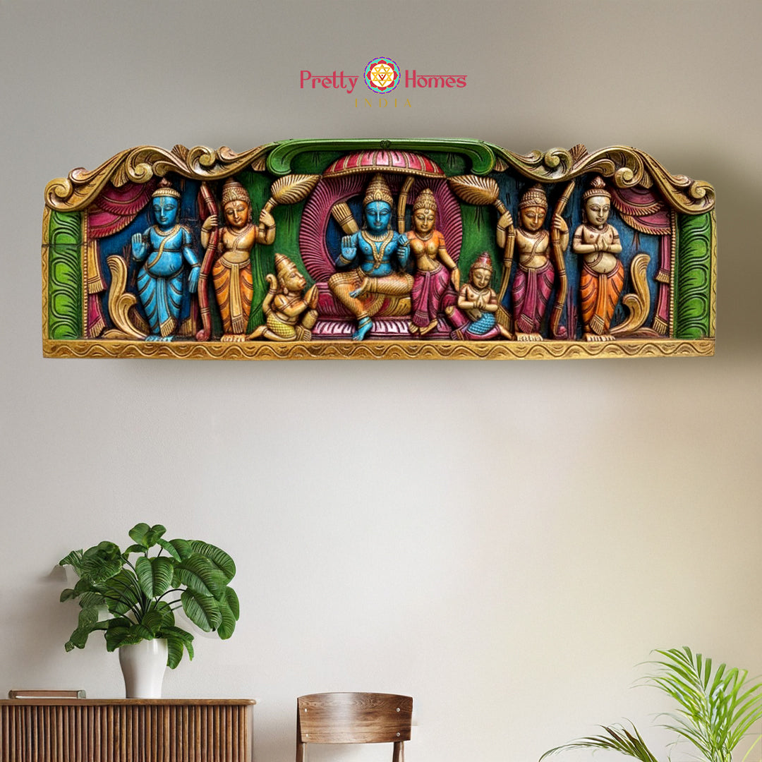 ram darbar wooden wall panel temple decor