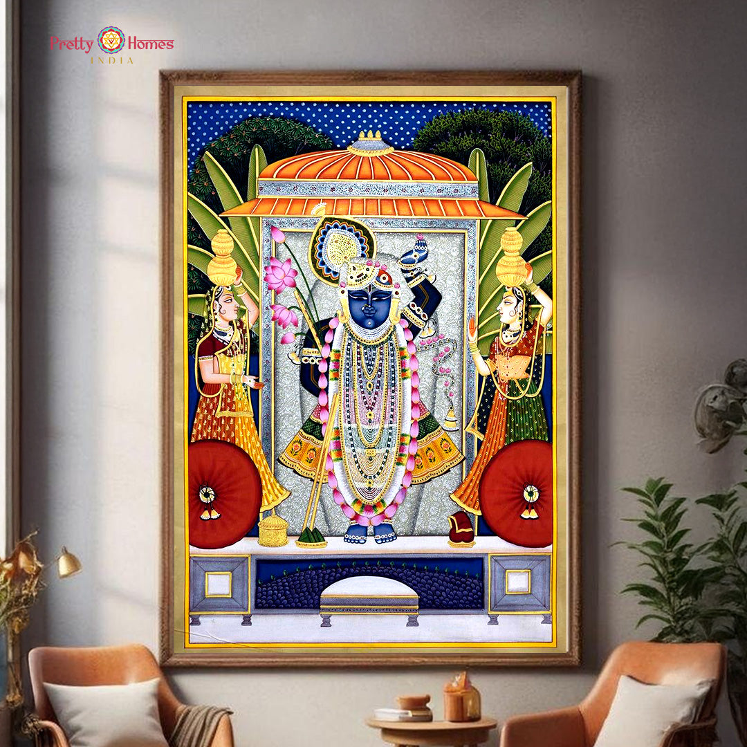 Sharad Leela Shrinathji Pichwai painting with Gopikas