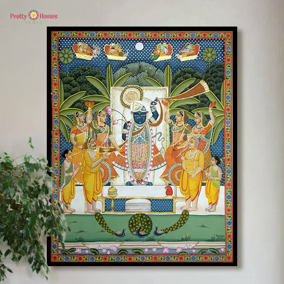 Handpainted Sharad Shrinathji Pichwai painting