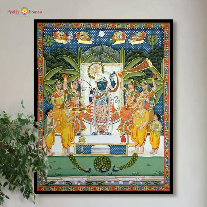 Handpainted Sharad Shrinathji Pichwai painting