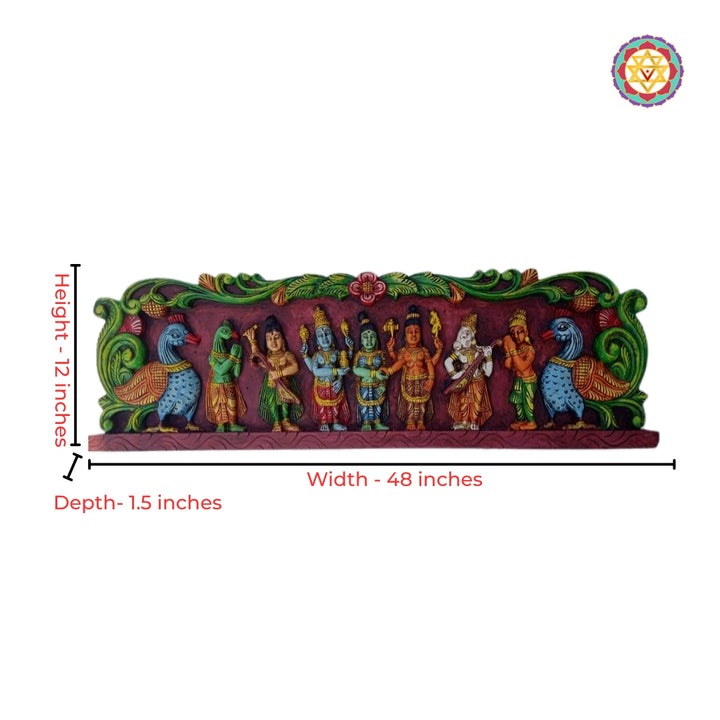 shiva parvati marriage wood wall art carving