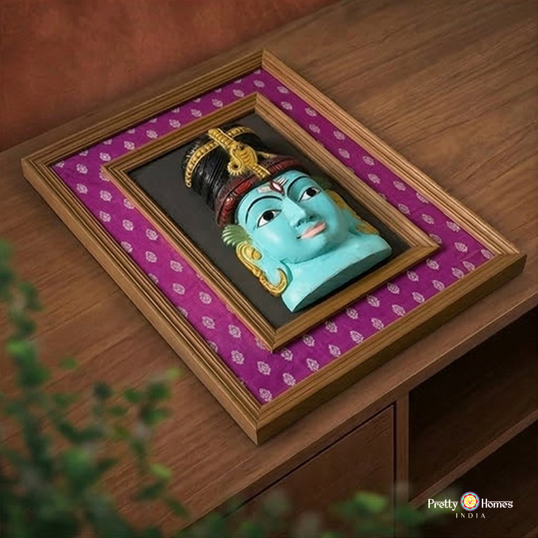 wooden face wall hanging lord shiva meditative art