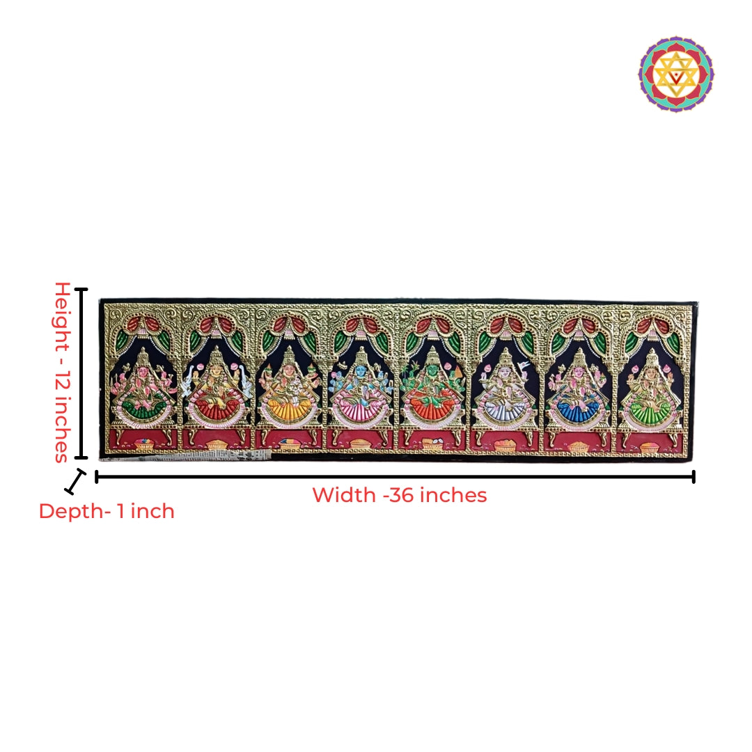 Traditional Tanjore Wall Art Goddess Ashtalakshmi Pooja Room