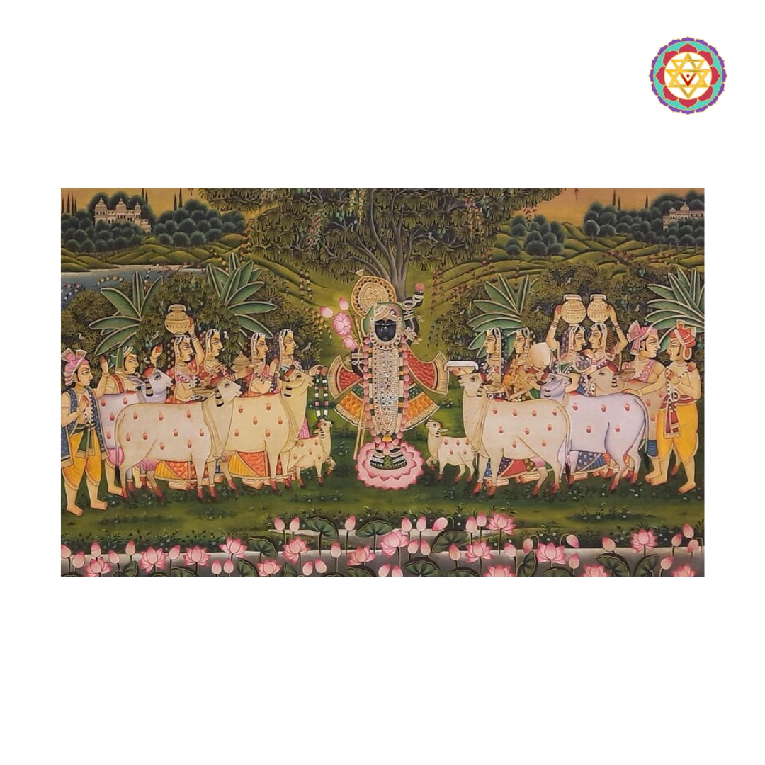 Handpainted Shrinathji Wall Decor for Pooja Room