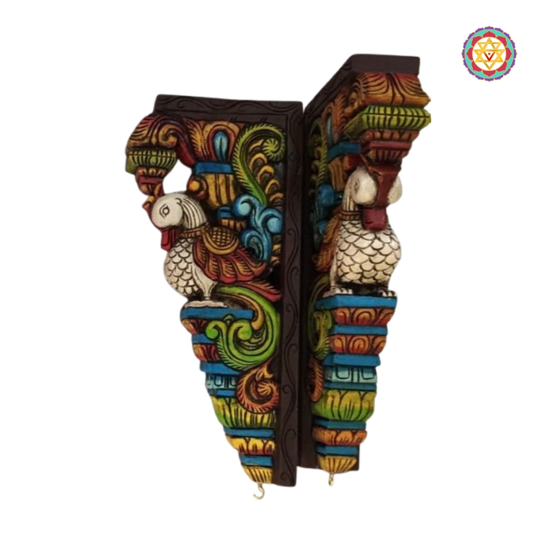 traditional swan wood wall decor carving