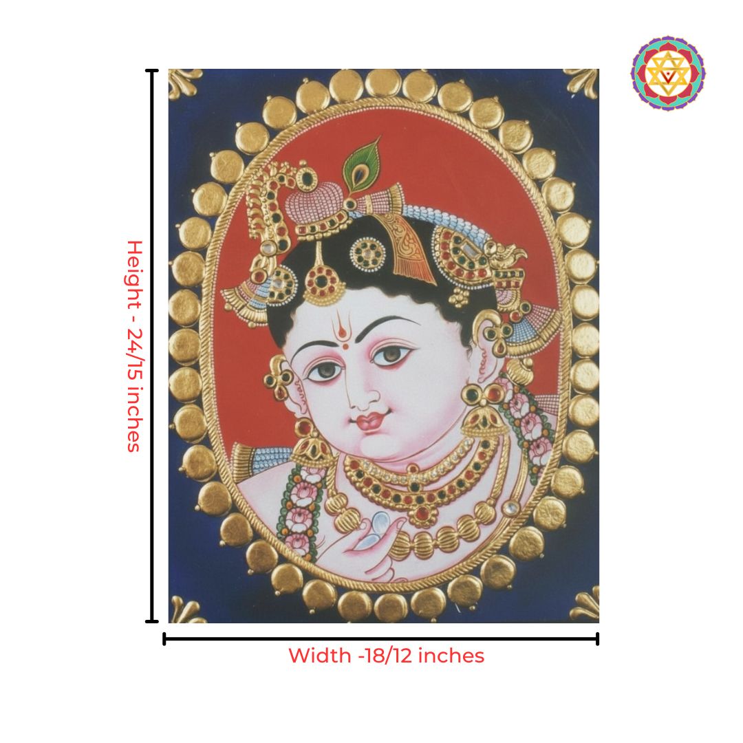 bal krishna god murti traditional gold artwork
