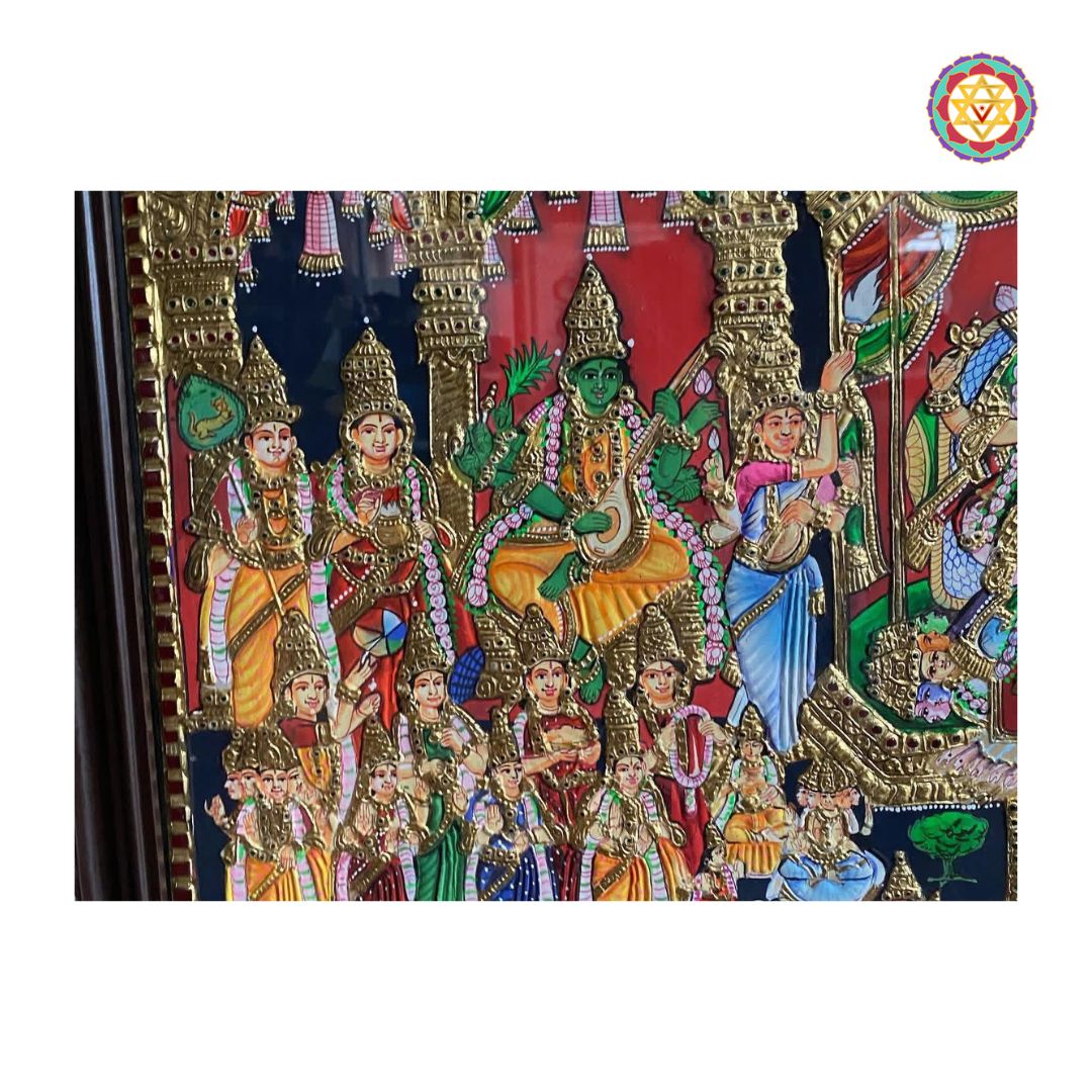 tripura sundari god murti gold foil artwork