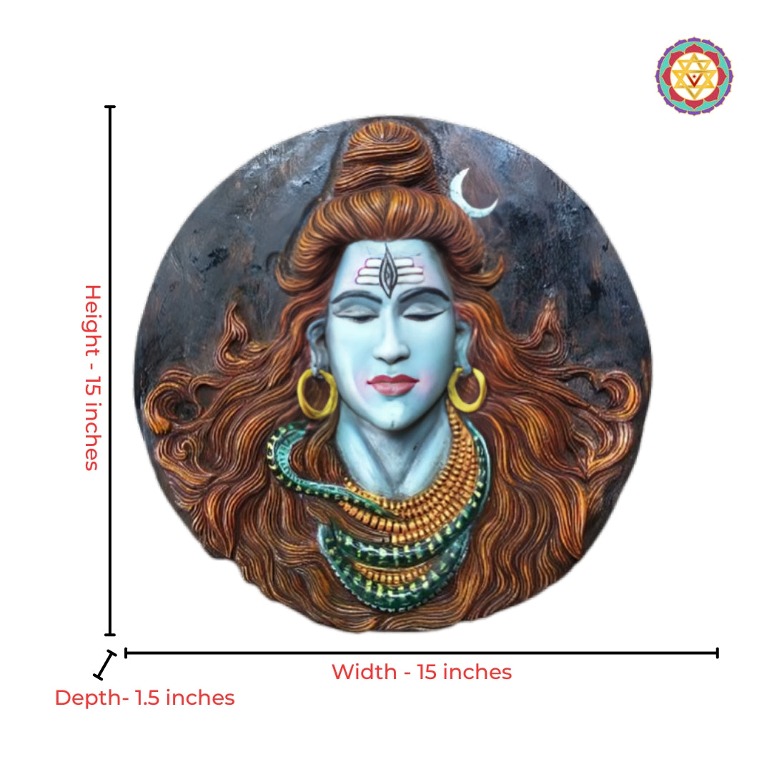 Teak wood Lord Shiva meditation wall decor