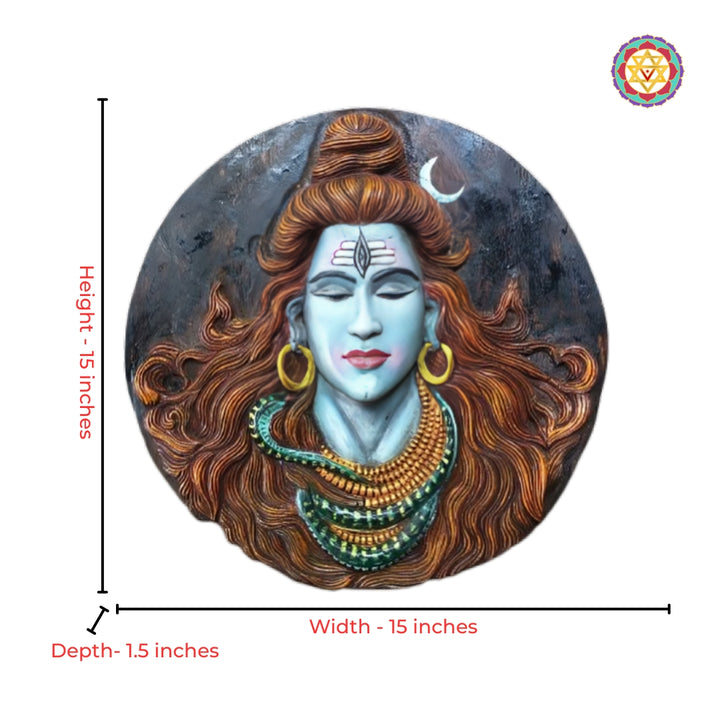 Teak wood Lord Shiva meditation wall decor