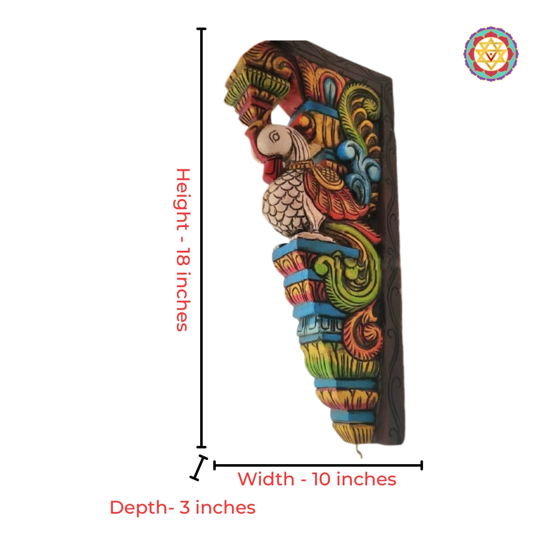 teak wood swan carving decorative wall art