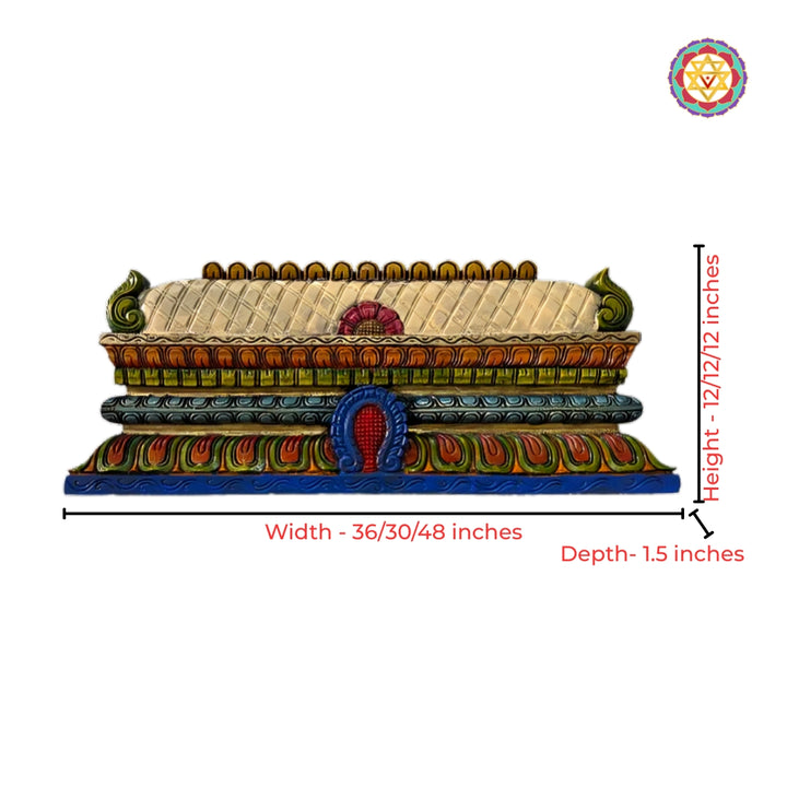 traditional temple gopuram wood carving wall art