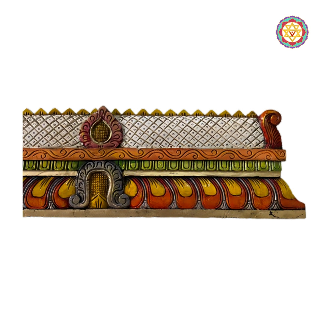 traditional temple gopuram wood carving wall art
