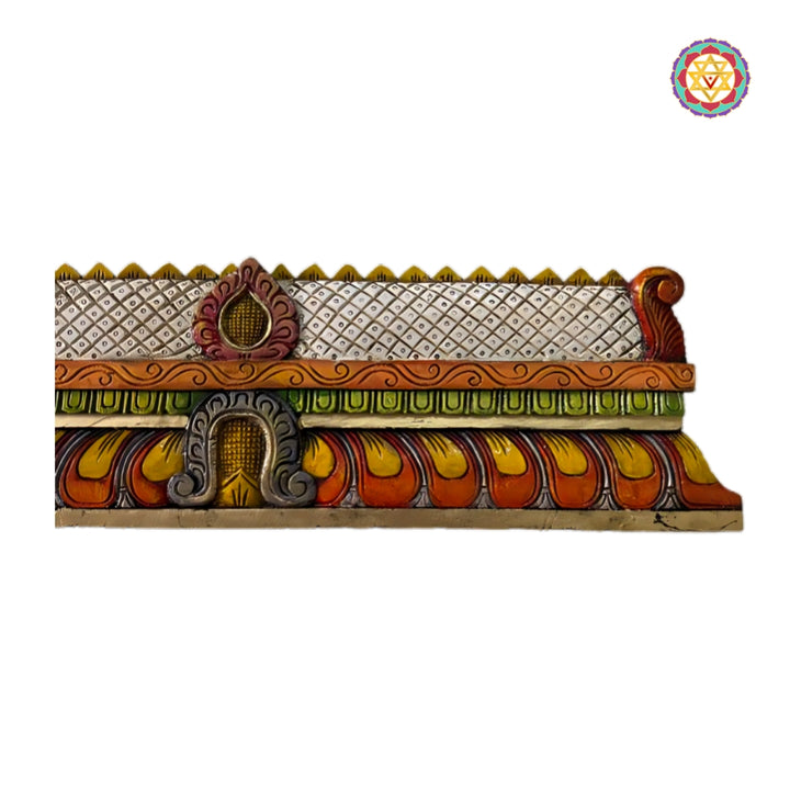 traditional temple gopuram wood carving wall art