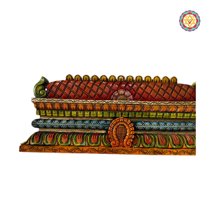 traditional temple gopuram wood wall decor