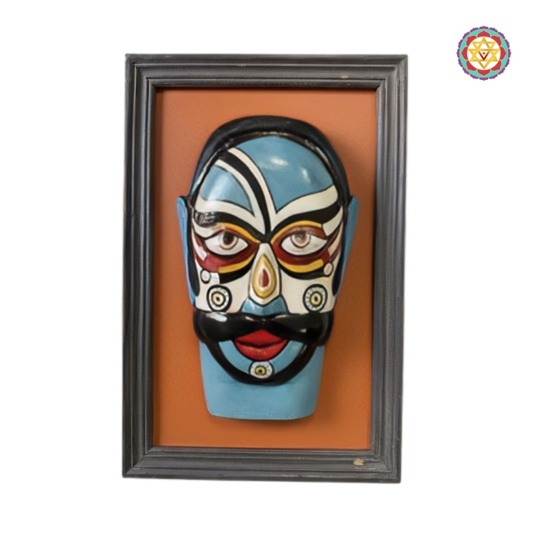 theyyam wooden wall hanging vibrant handpainted mask