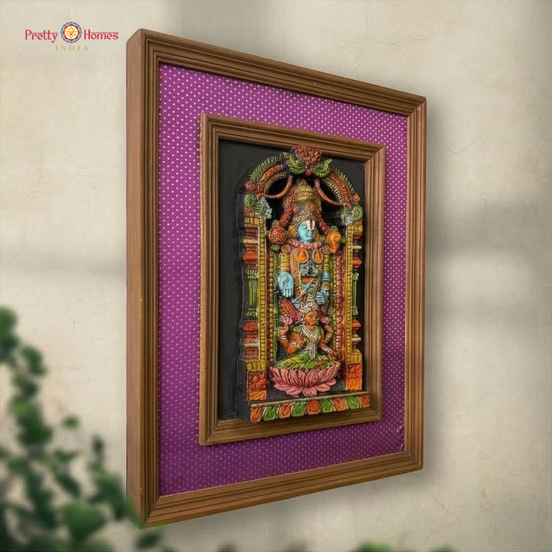 traditional indian wood carved wall decor balaji lakshmi