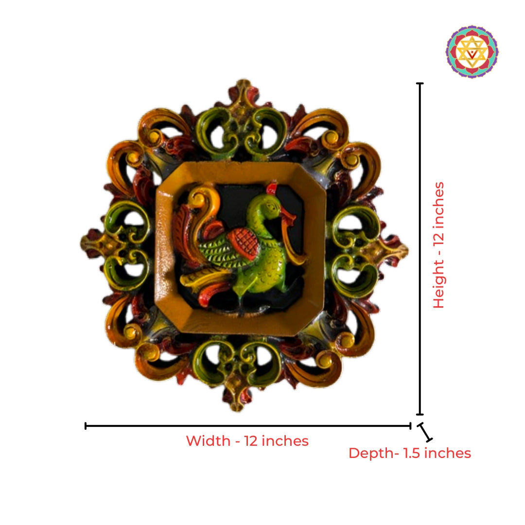 handcrafted annapakshi wood decorative wall panel